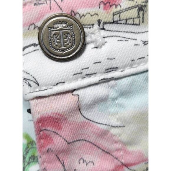 Talbots Beach Scene Pants Women's Size  8 White High-Rise Cropped Leg Jegging - Picture 10 of 13